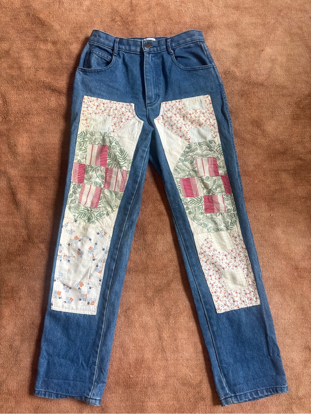Carleen One of a Kind Vintage Quilt Patch Jeans Size 2